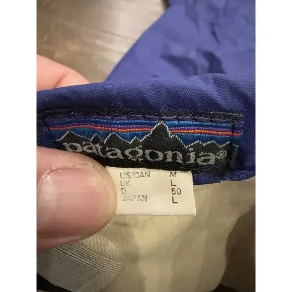 Vintage 90s Patagonia Mens Blue Nylon Waterproof Ankle Zip Rain Pants Size L